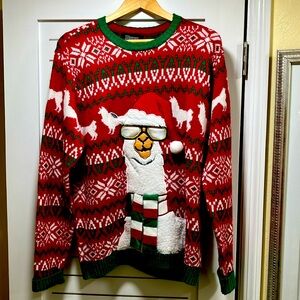 Christmas ugly sweater. Fa-la-la Llama men’s size L